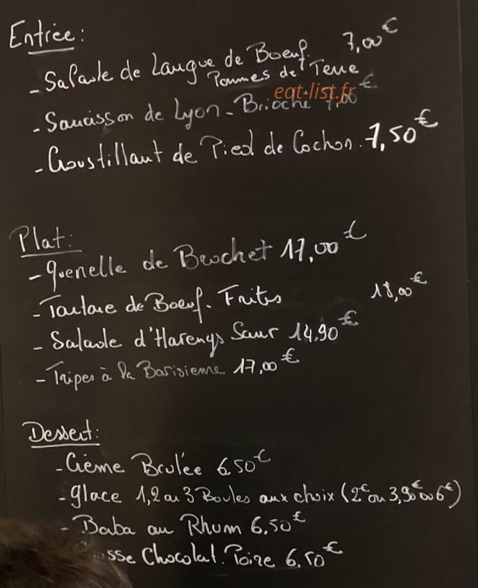 Le bouchon des halles — carte page 1