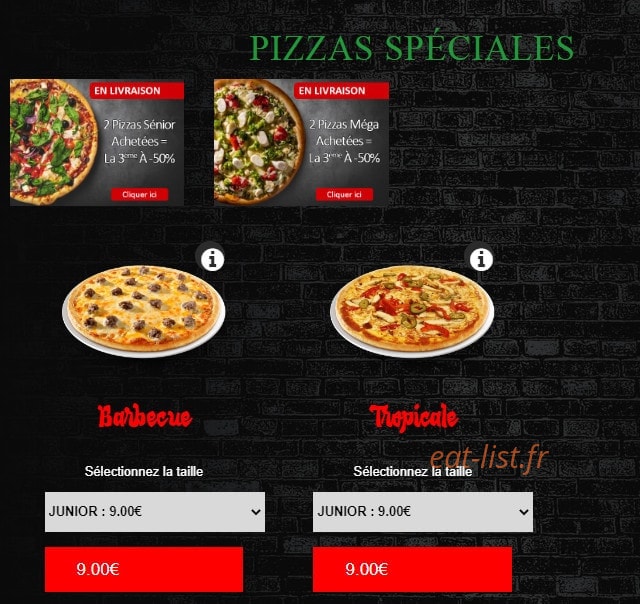 New’s pizza — carte page 6