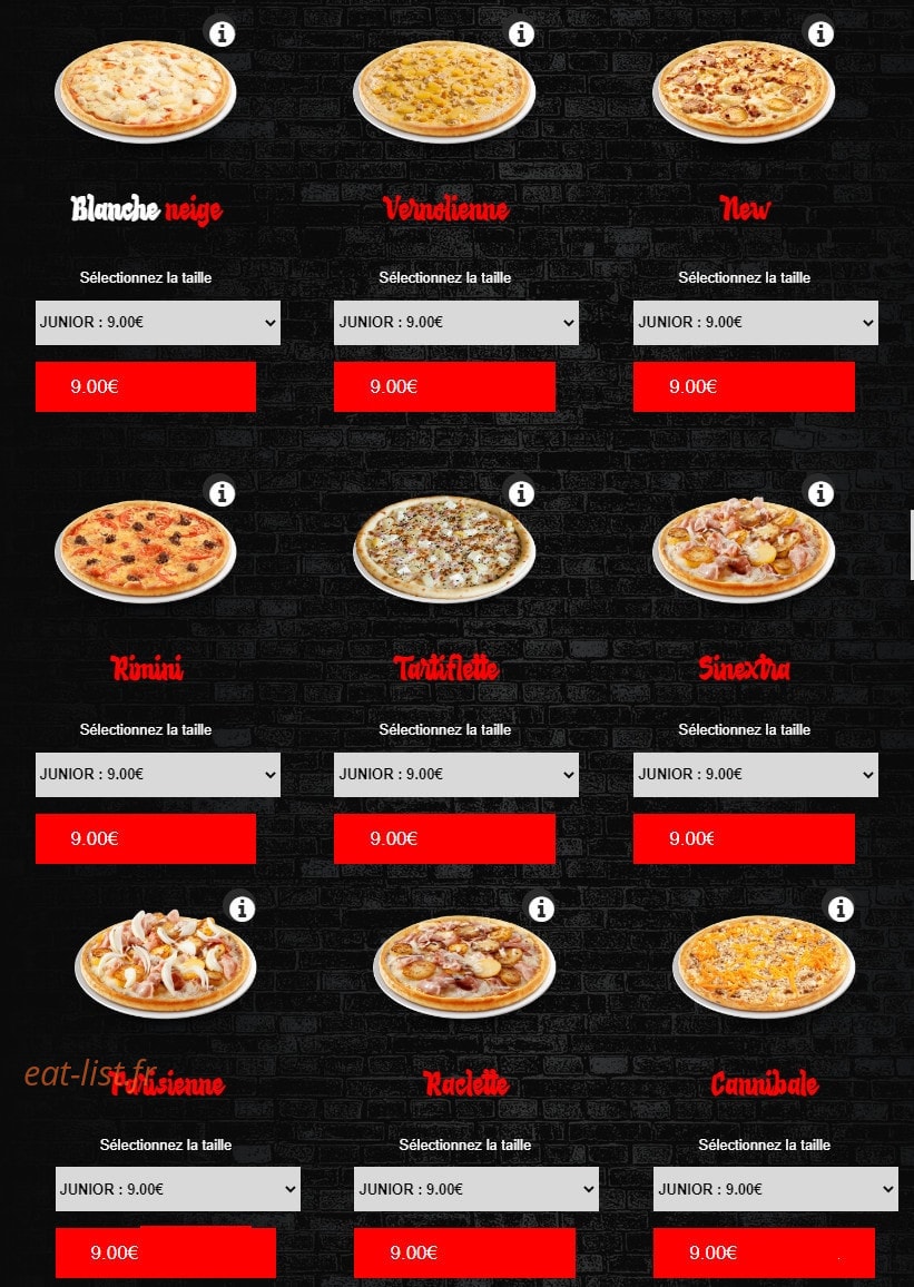 New’s pizza — carte page 3