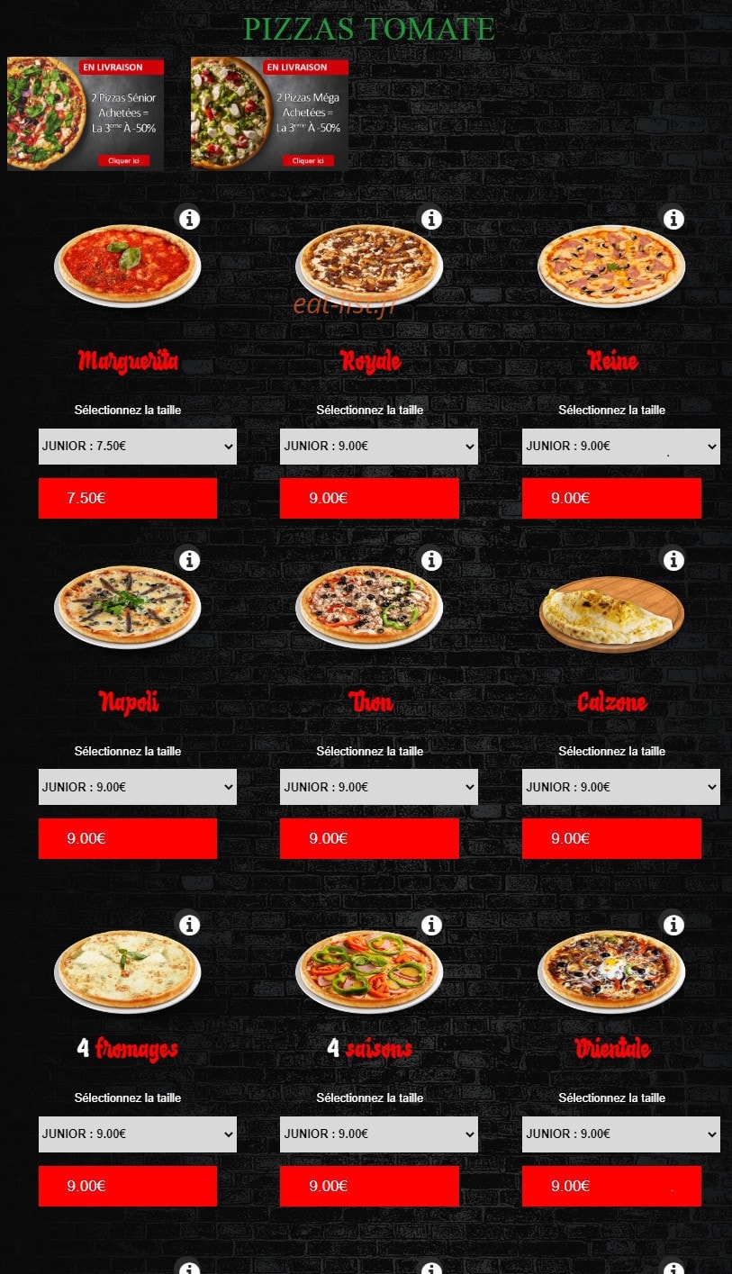 New’s pizza — carte page 4