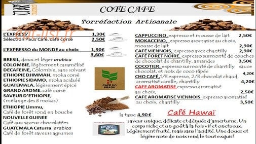 Paus café — carte page 13