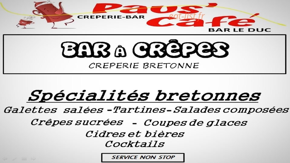 Paus café — carte page 1