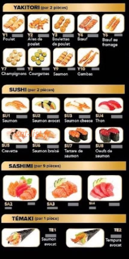 Sushi King — carte page 2