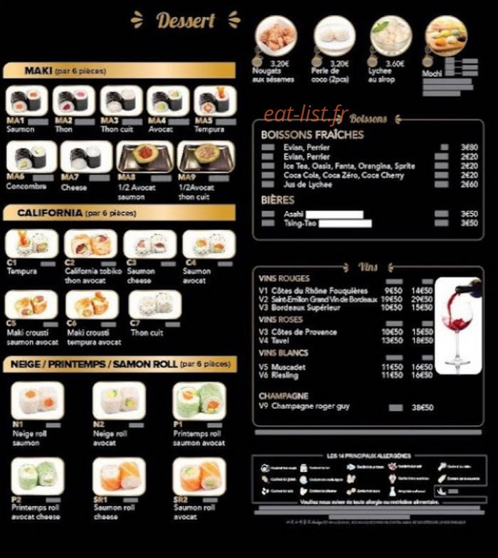 Sushi King — carte page 3