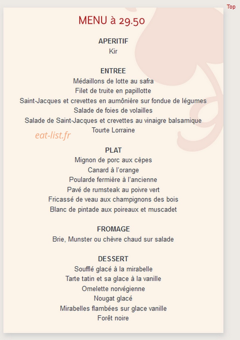 Restaurant de la Gare — carte page 2