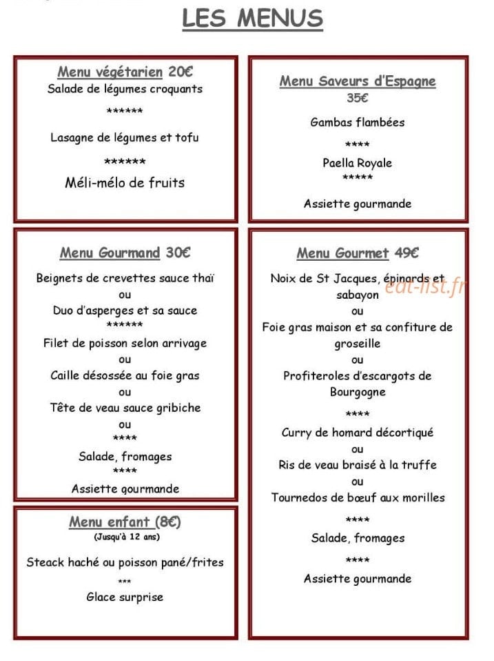 L'Auberge Du Val D'Ornain — carte page 1