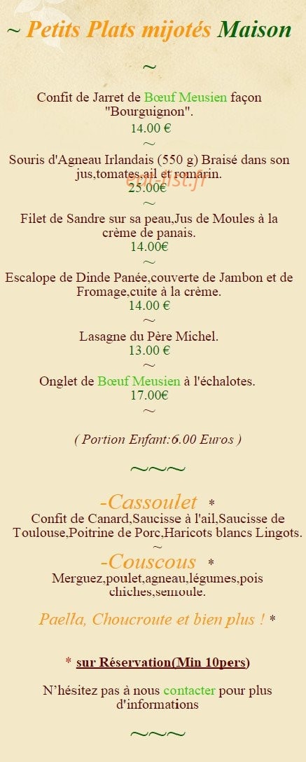 Le Chaudron Vert — carte page 1