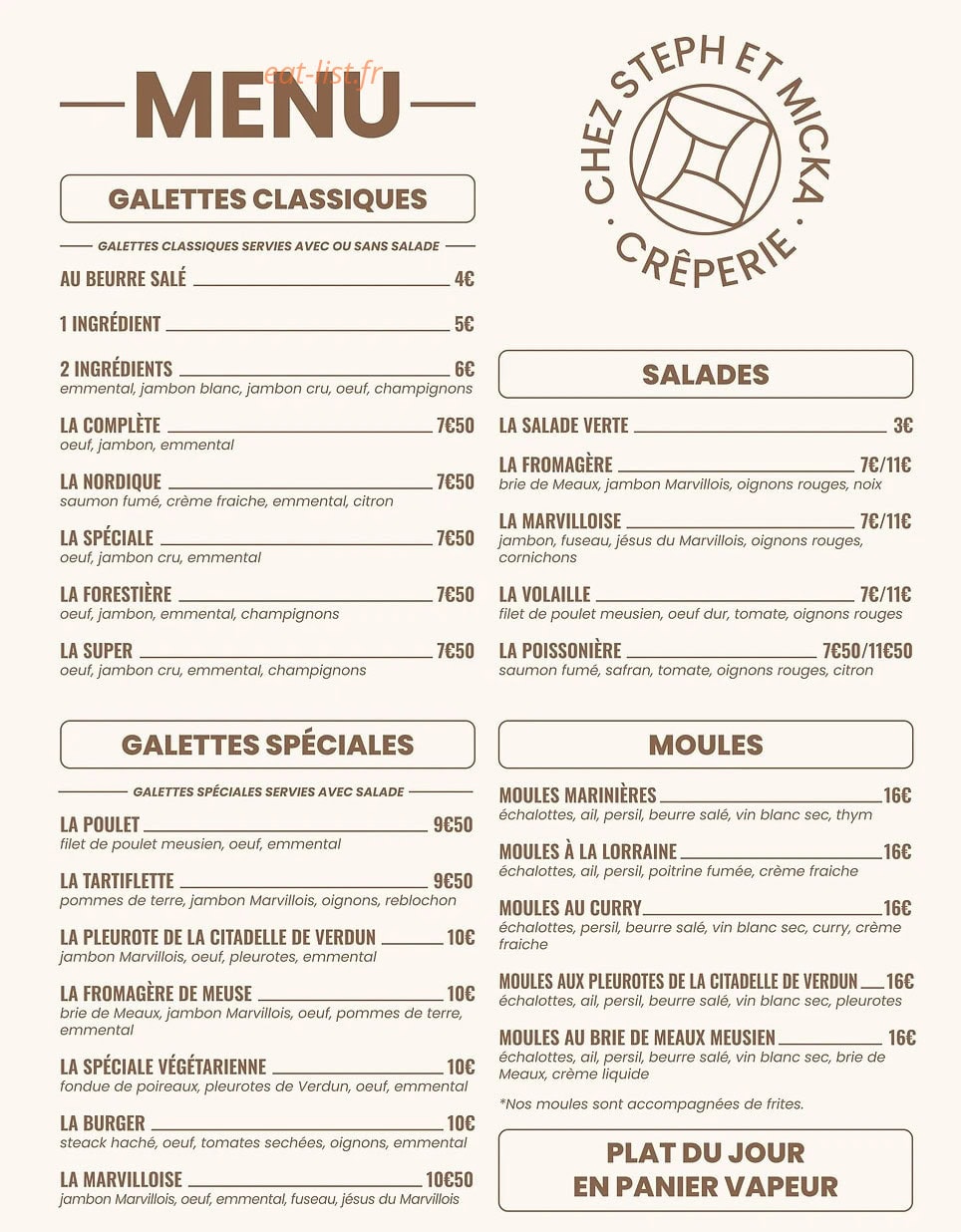 Chez Steph et Micka — carte page 1