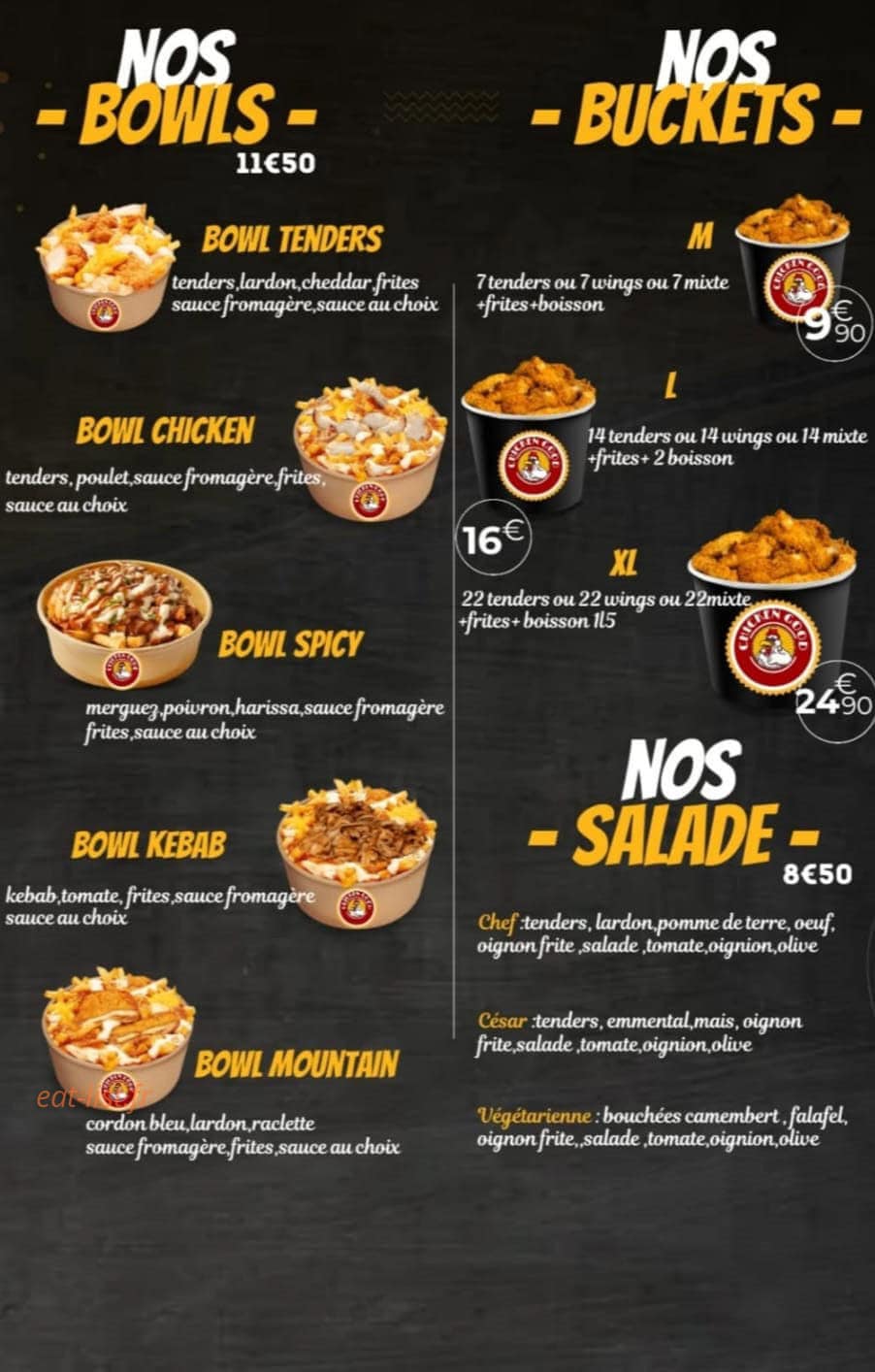 Chicken good — carte page 1