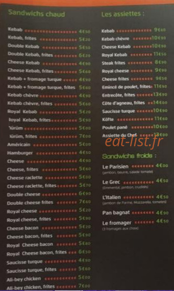 L'Unik Kebab — carte page 2