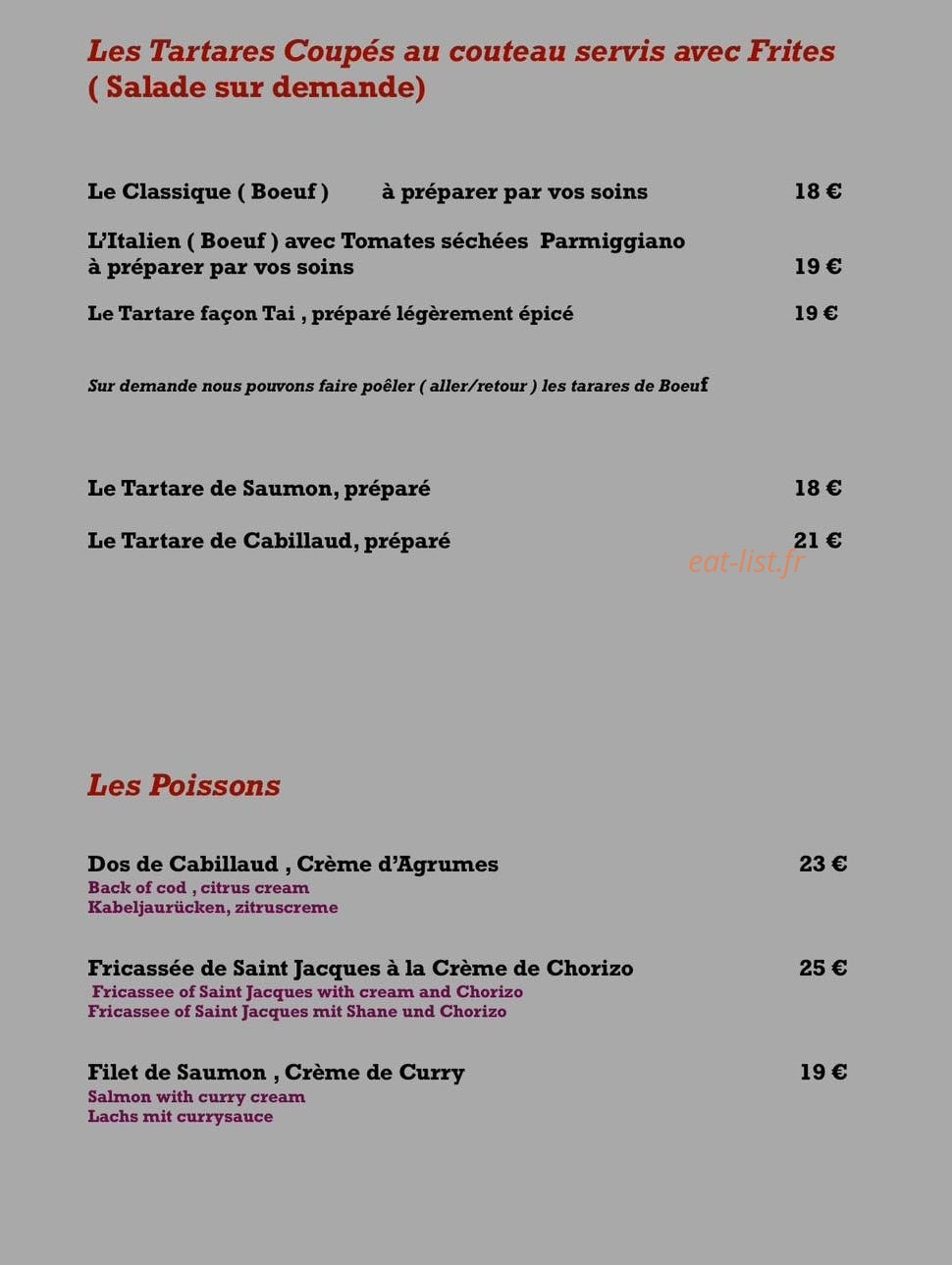 La Brasserie LN — carte page 5