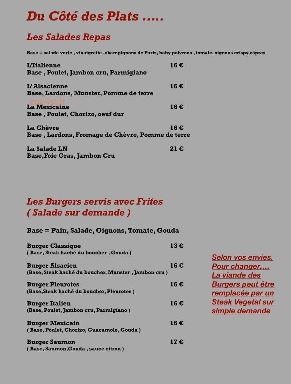 La Brasserie LN — carte page 4
