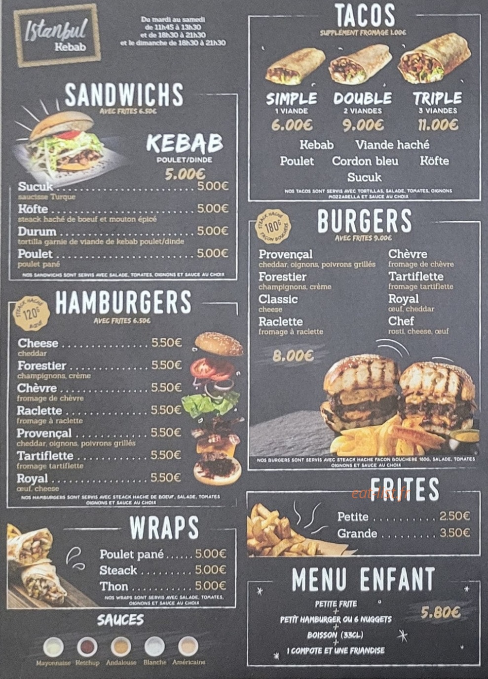 Istanbul kebab — carte page 1