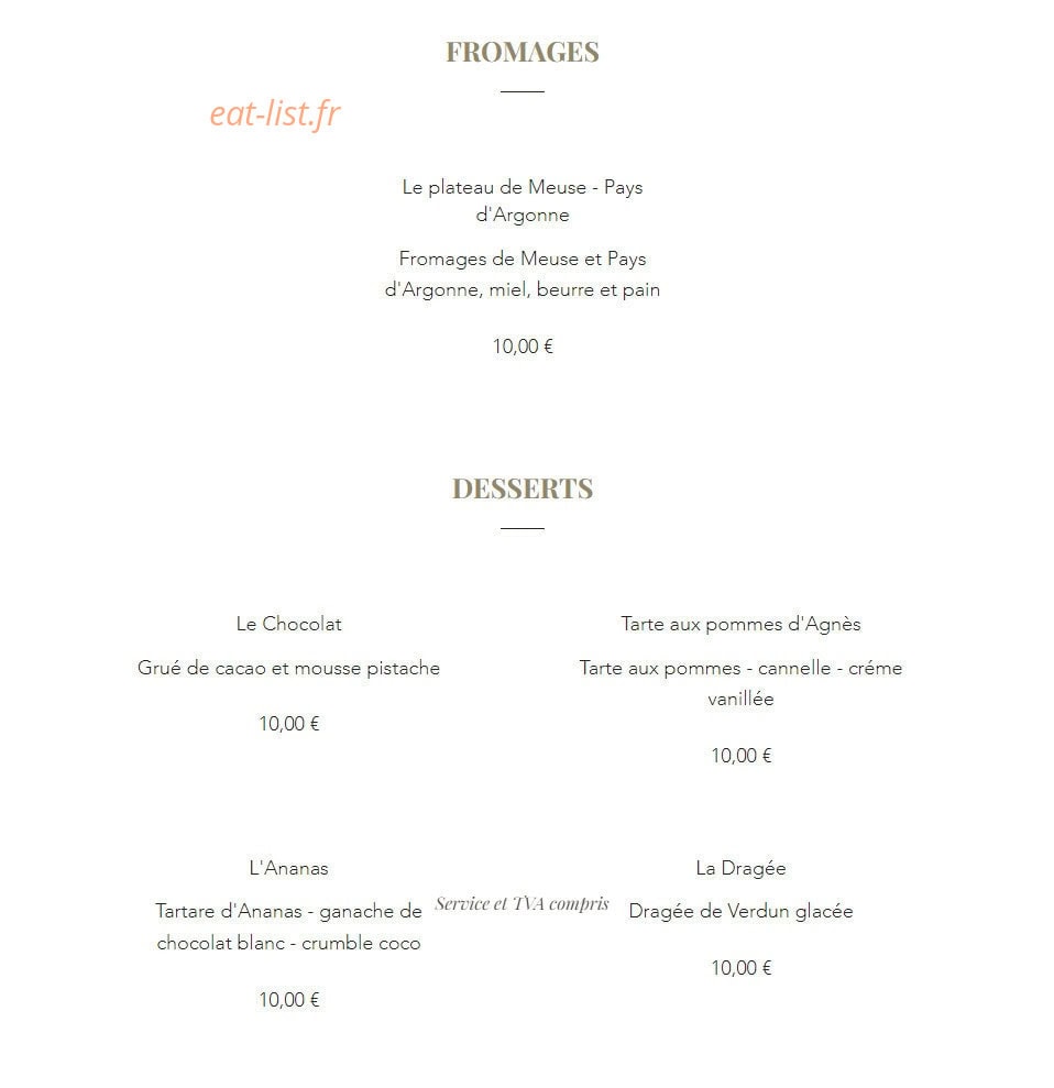 Chez Agnès — carte page 3