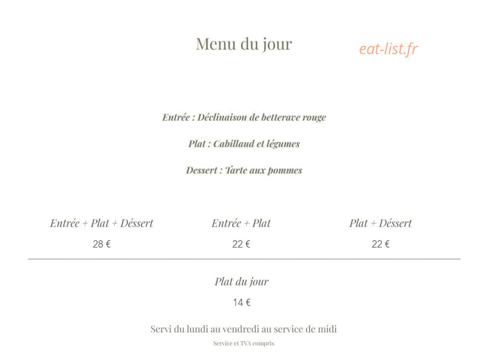 Chez Agnès — carte page 1