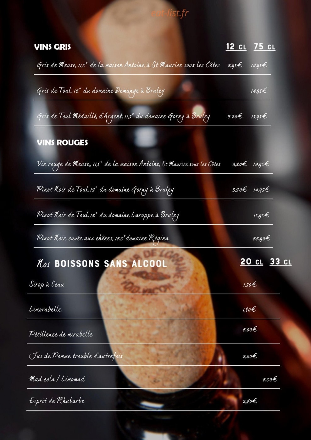 Les Fous de Terroirs — carte page 9