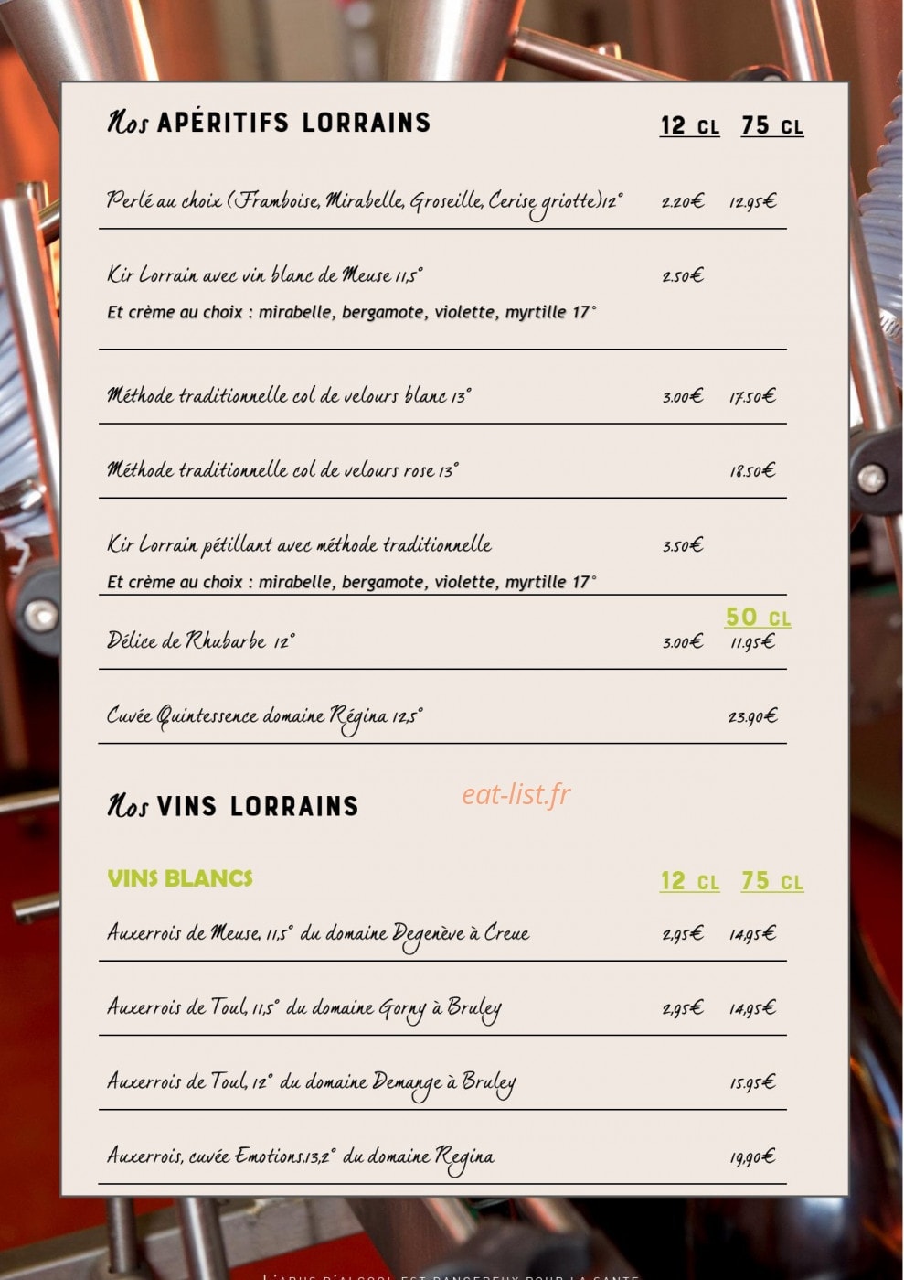 Les Fous de Terroirs — carte page 8