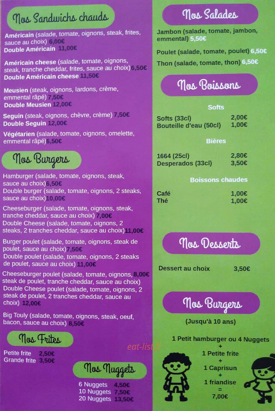 Chez Violette — carte page 1