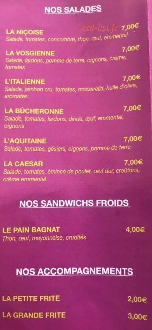 Le p'tit creux — carte page 3