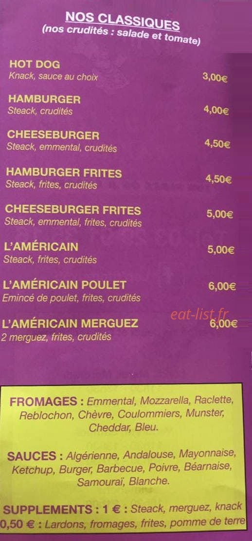 Le p'tit creux — carte page 6