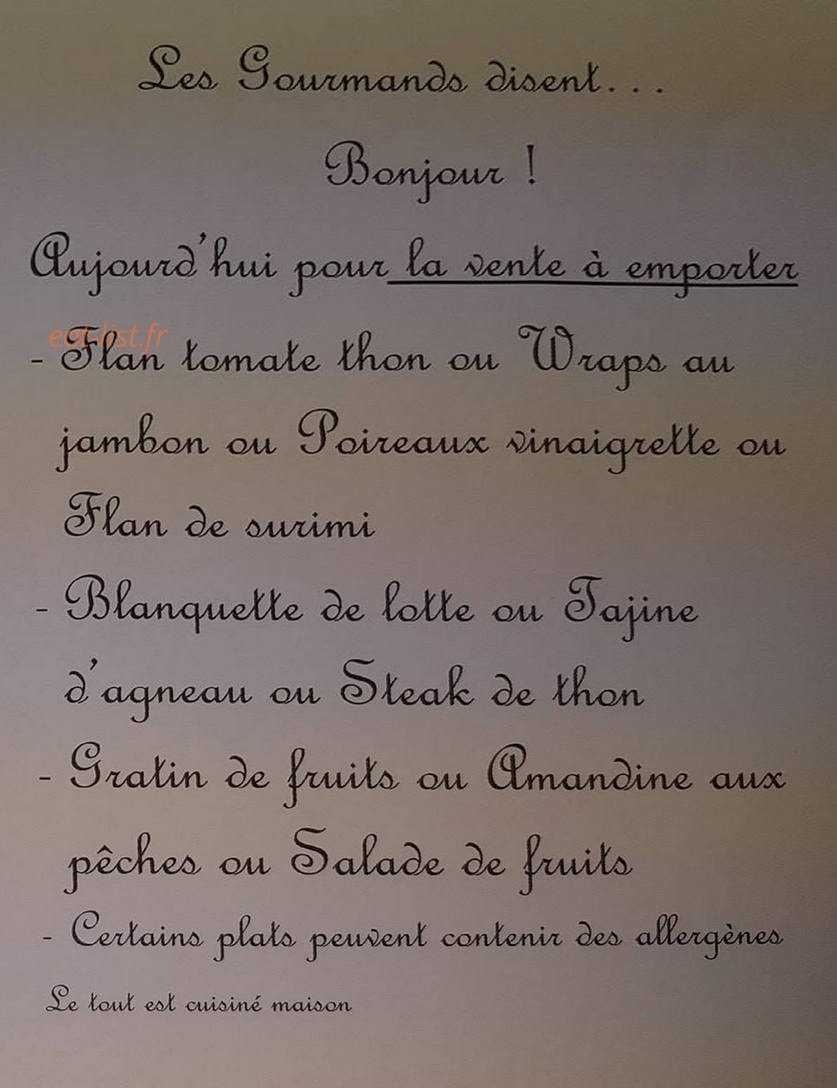 Les gourmands disent — carte page 2