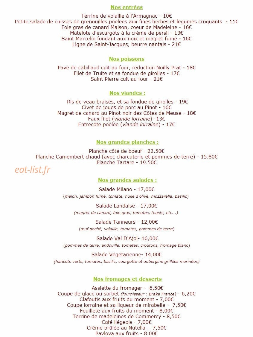 Les Tanneurs — carte page 1