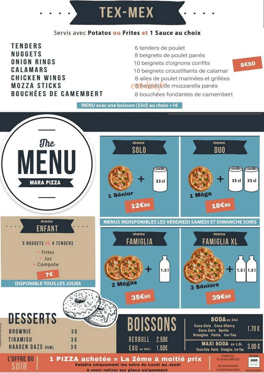 Mara Pizza — carte page 4