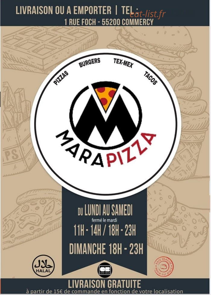 Mara Pizza — carte page 1
