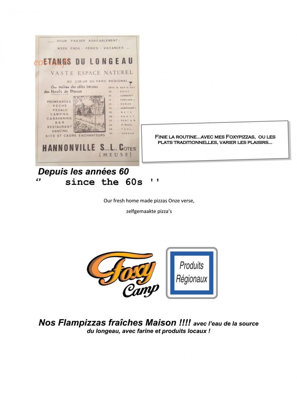 Carte et menu de La Franquette du Longeau à Hannonville Sous les Cote — Informations suite