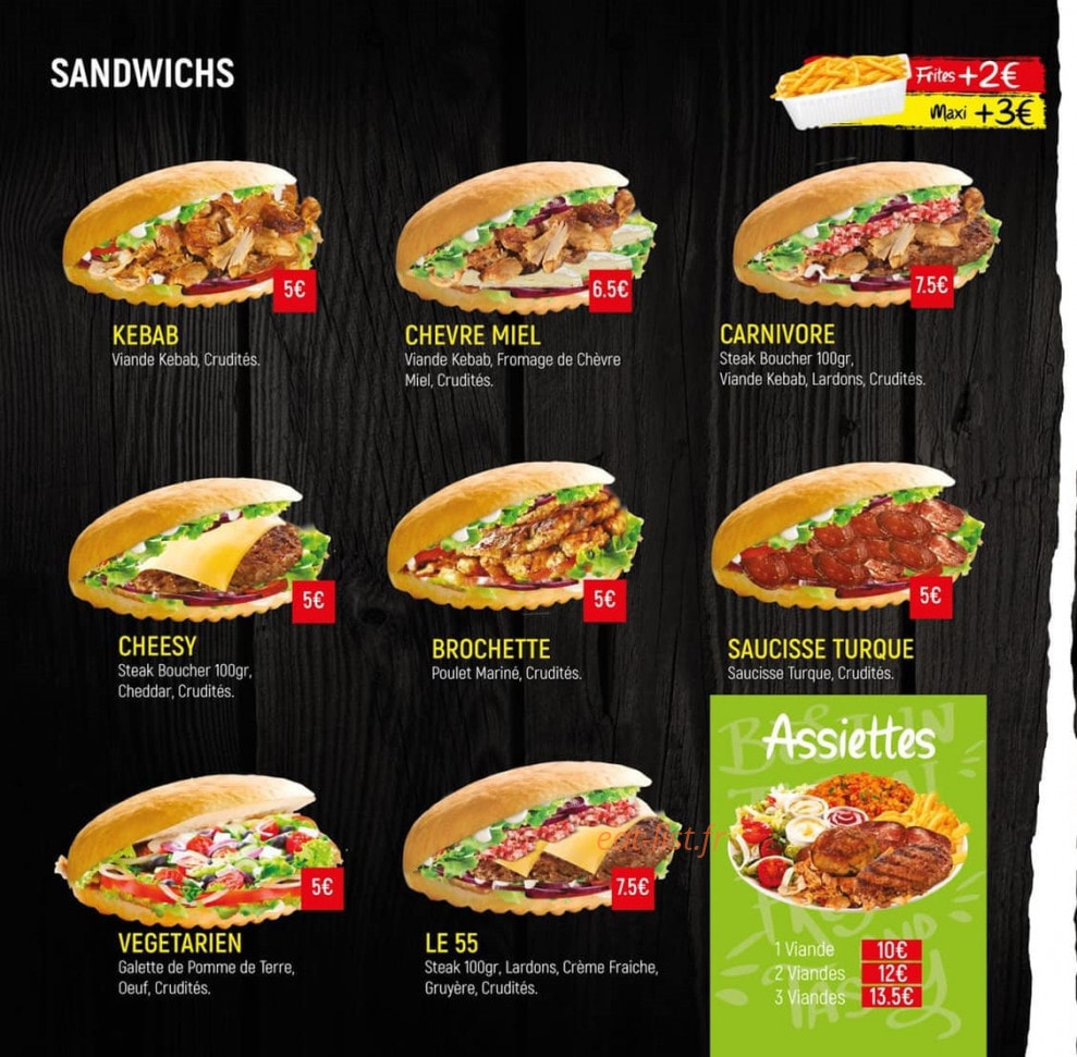 Food Korner — carte page 2