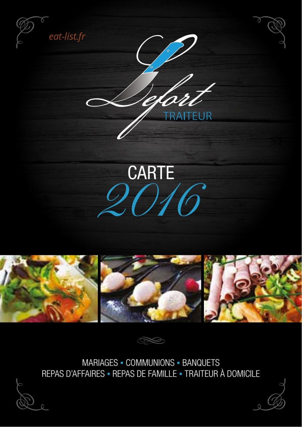 Lefort Traiteur — carte page 1