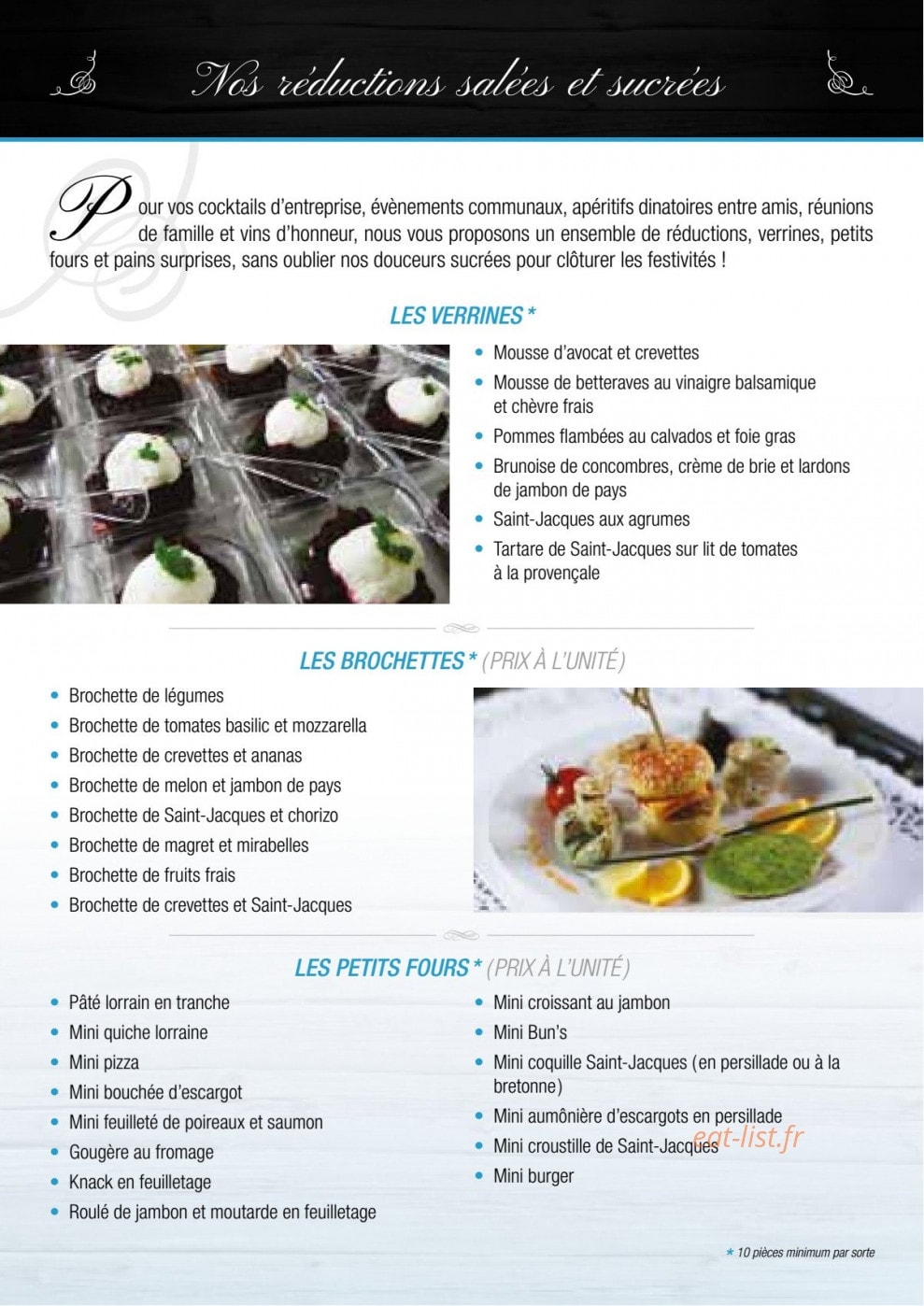 Lefort Traiteur — carte page 2