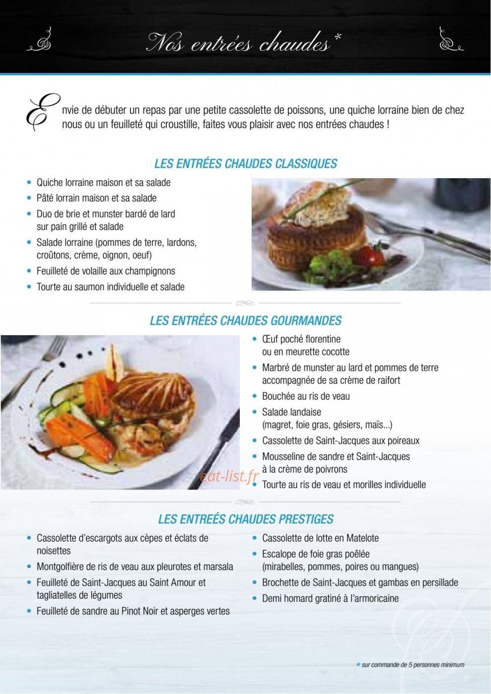 Lefort Traiteur — carte page 5