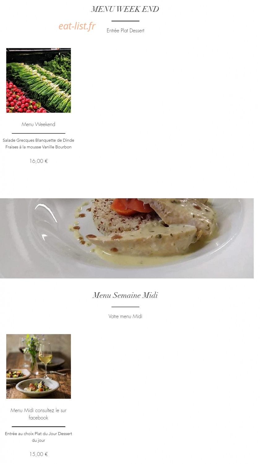 Le Bistro D'Elo — carte page 1