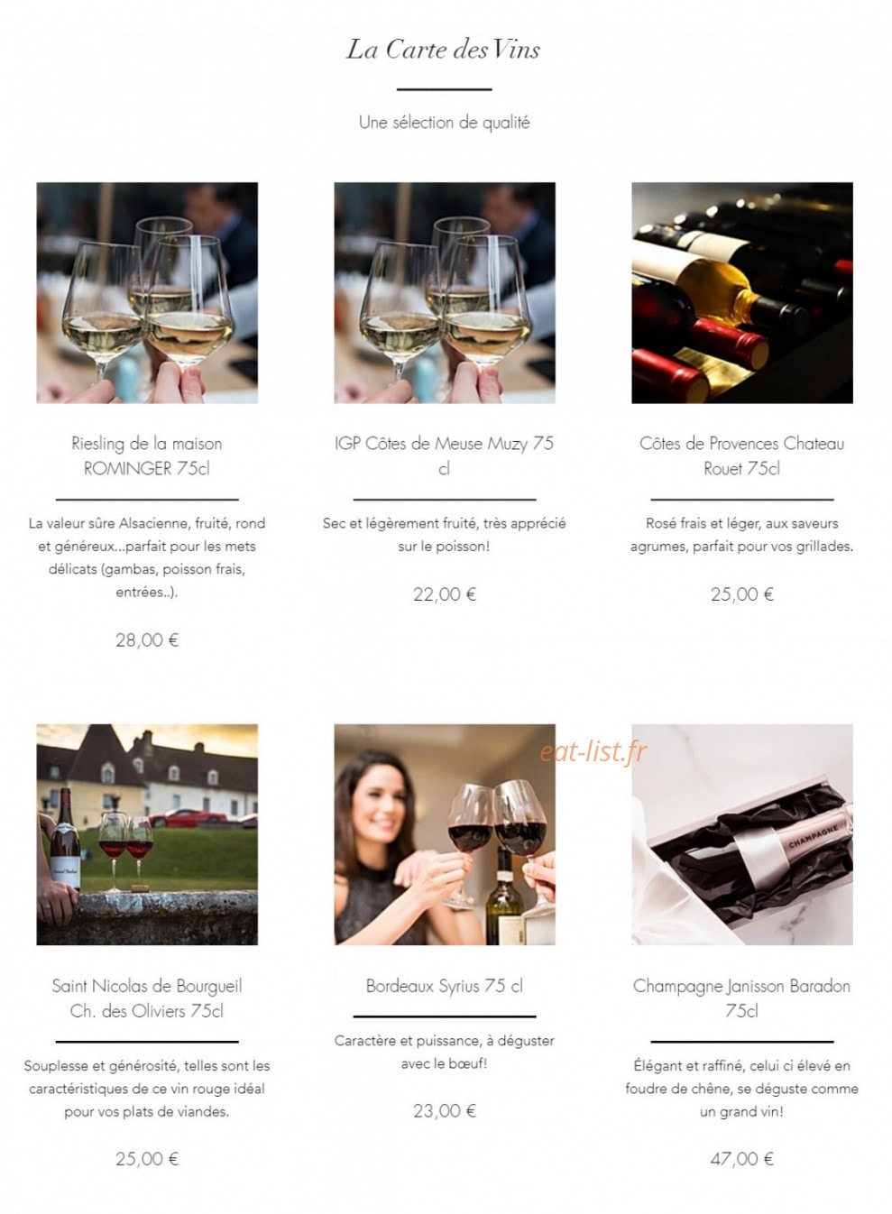 Le Bistro D'Elo — carte page 4