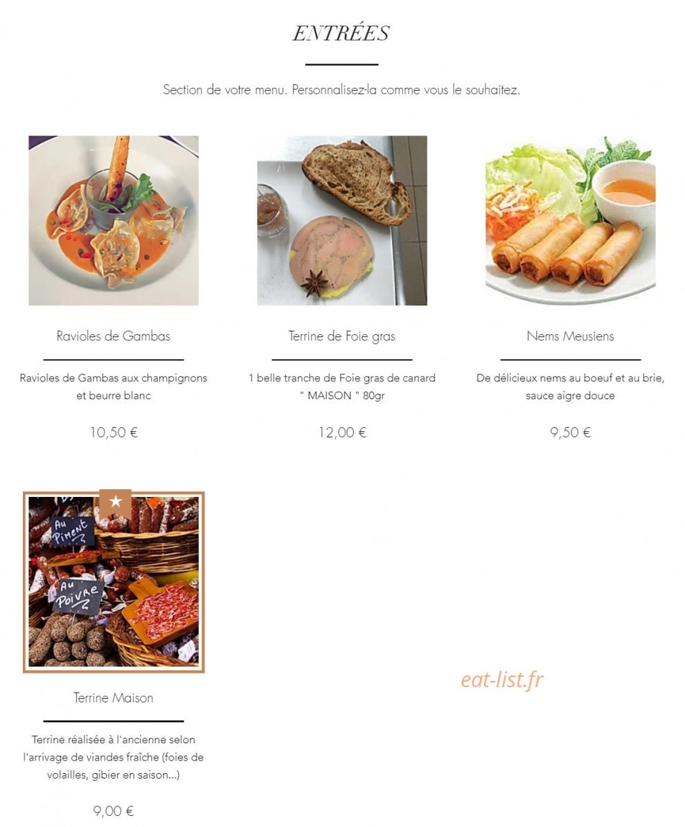Le Bistro D'Elo — carte page 2