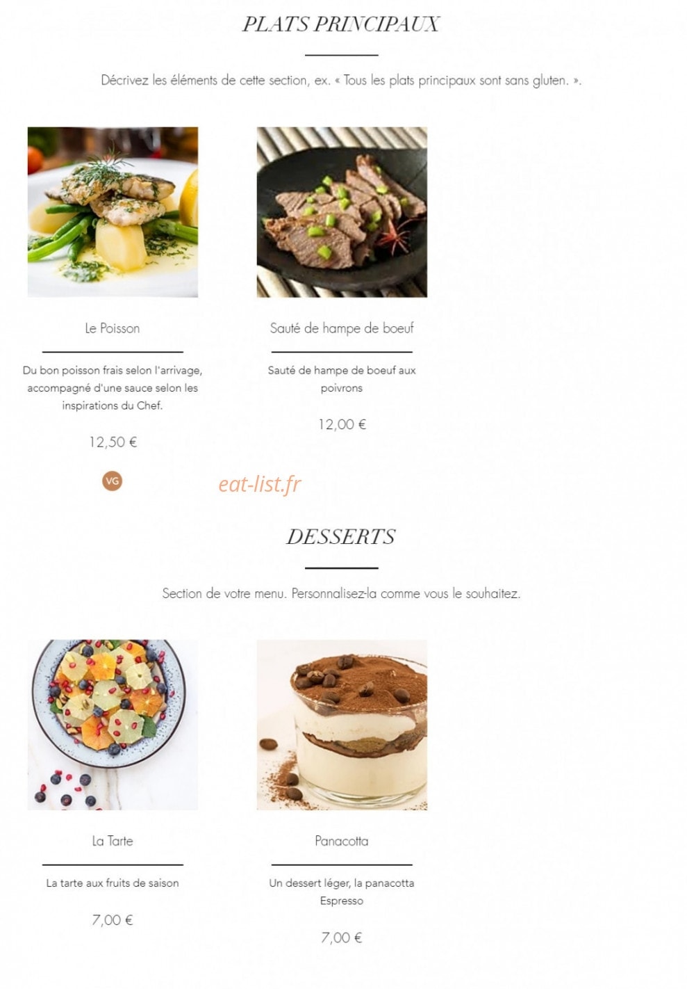 Le Bistro D'Elo — carte page 3
