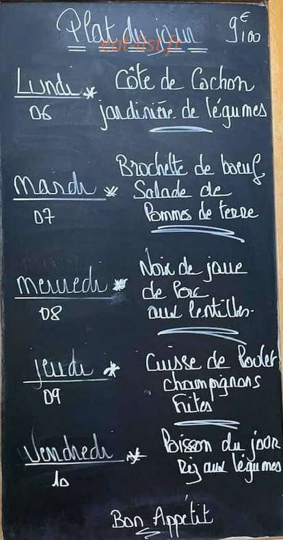 Brasserie du Centre — carte page 1