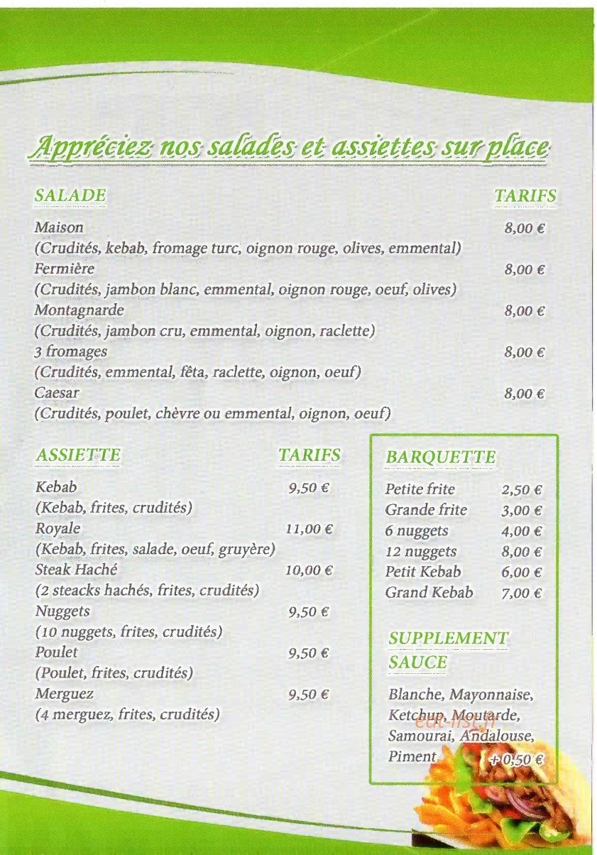 Kebab de Dieue — carte page 2