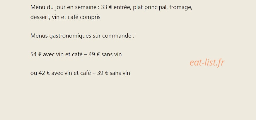 La bonne table — carte page 1