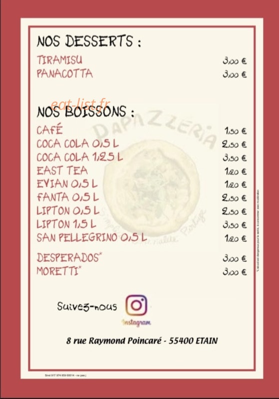 Papazzeria — carte page 4