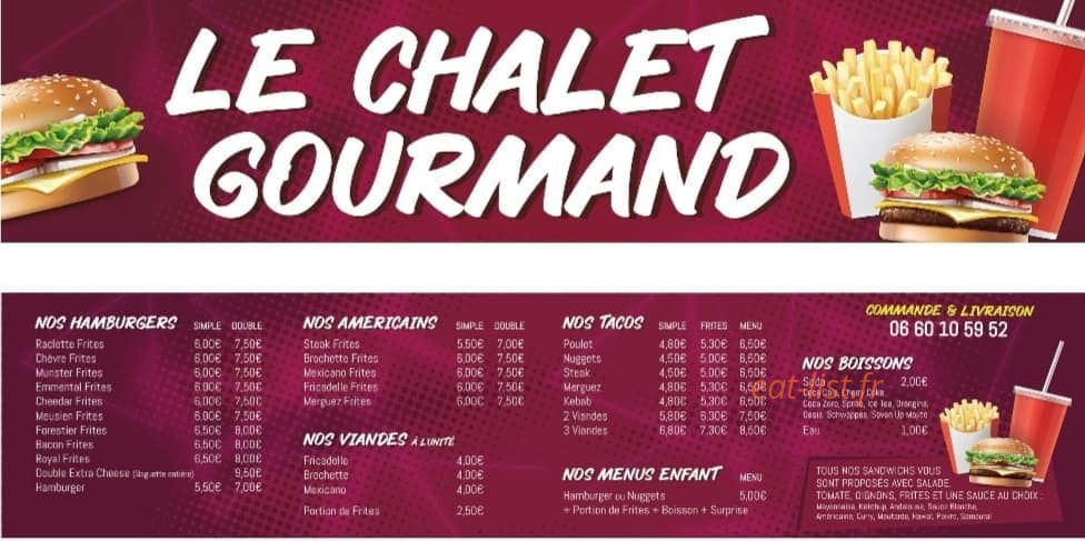 Le chalet gourmand — carte page 1
