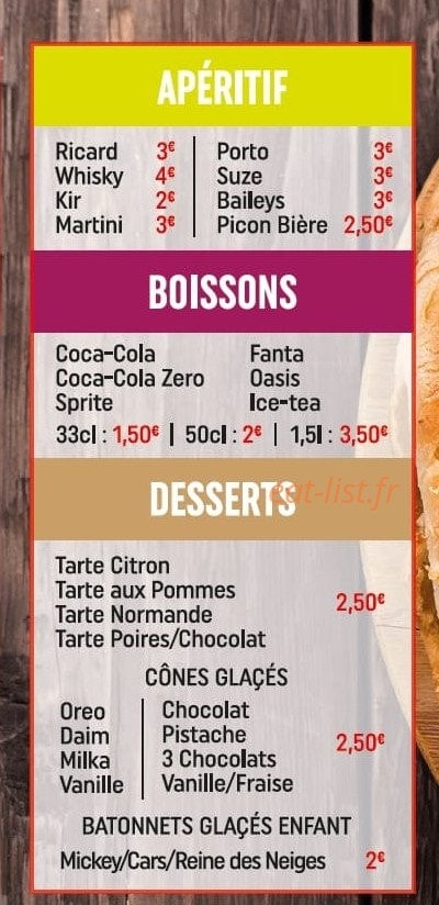 Casa Pizzas — carte page 3