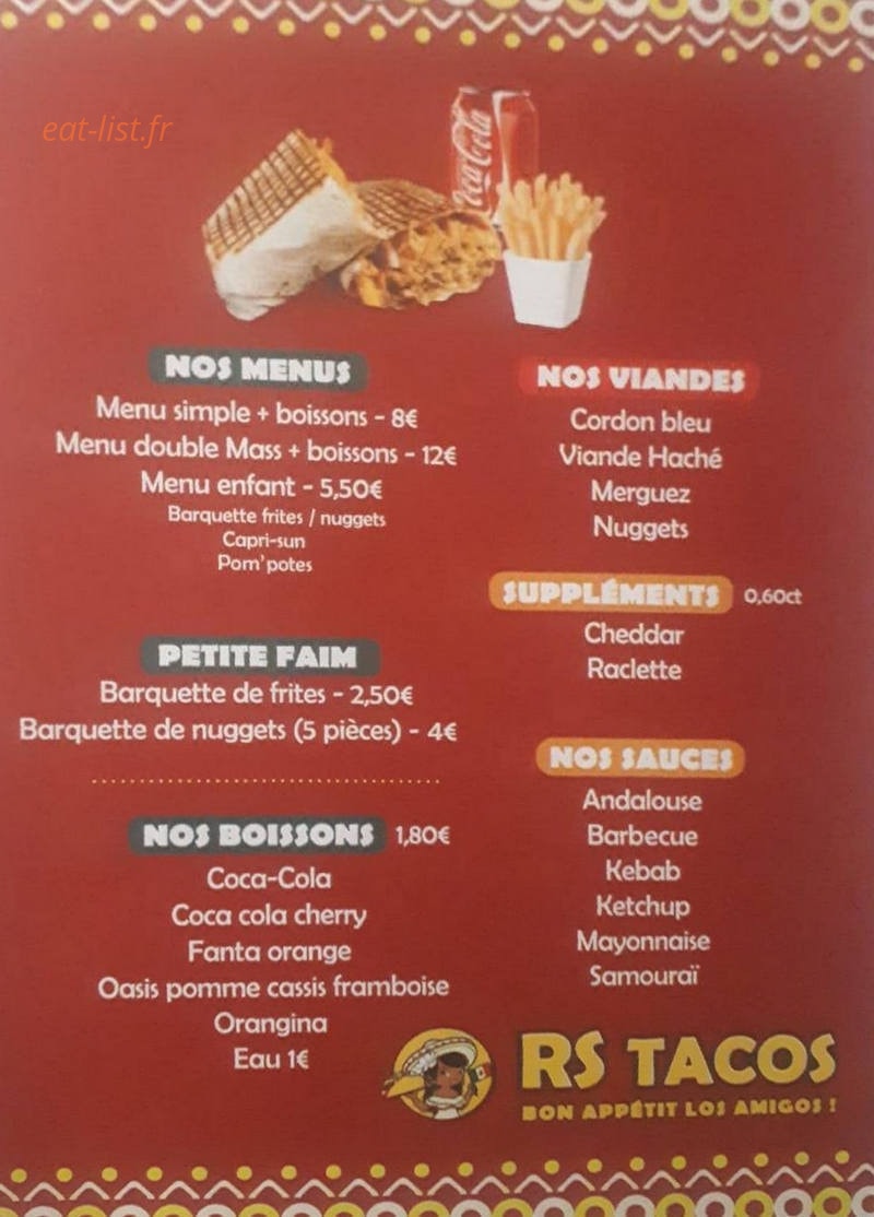 Rs Tacos — carte page 3