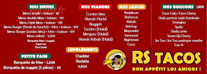 Rs Tacos — carte page 2