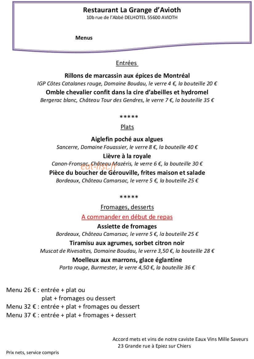 La Grange — carte page 1
