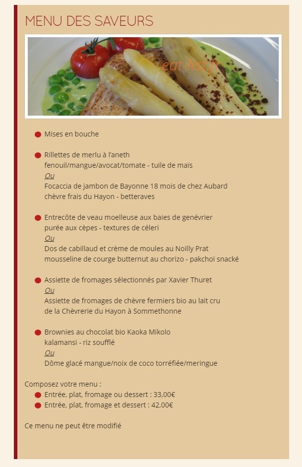 Les Epices Curiens — carte page 1
