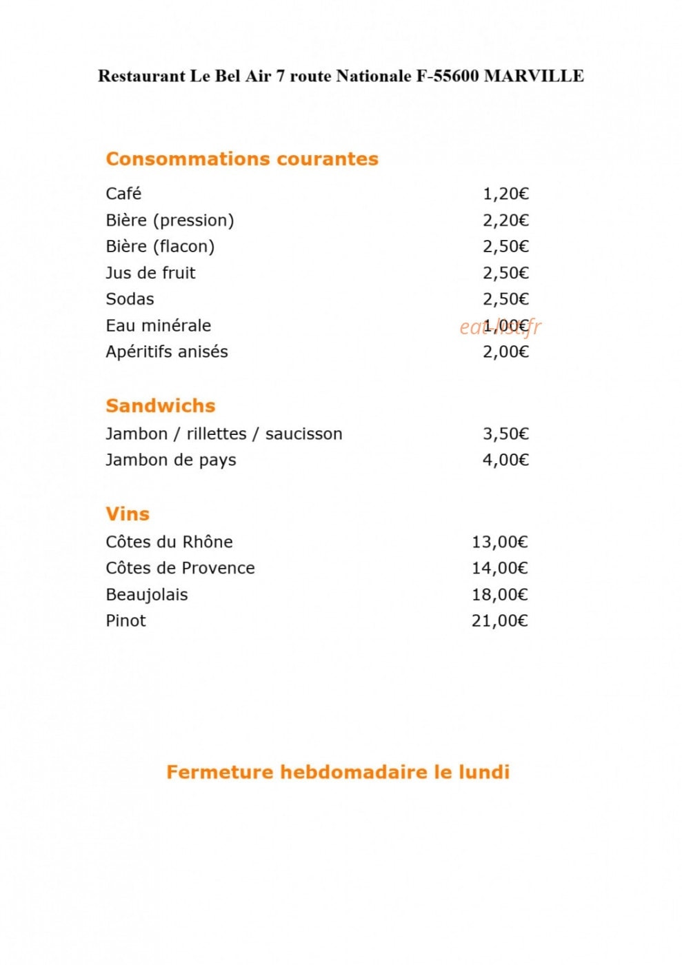 Bel Air — carte page 6