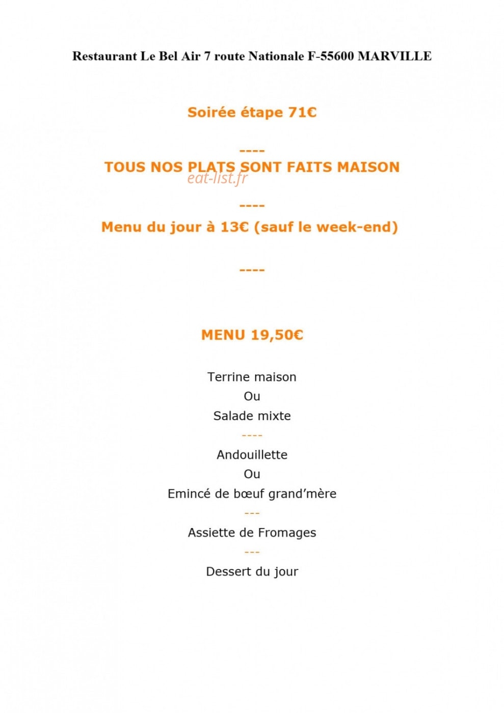 Bel Air — carte page 2