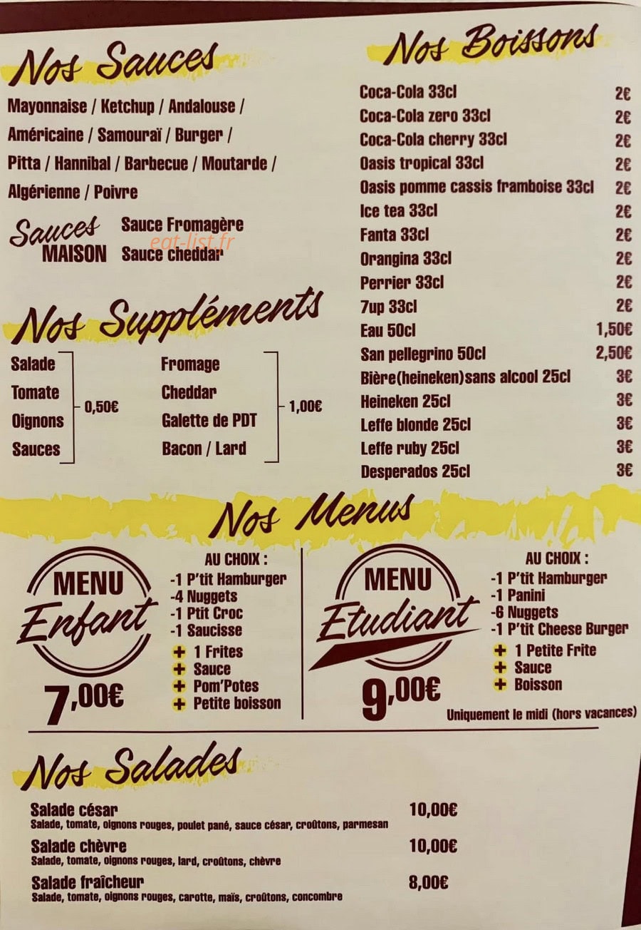 Friterie stenaisienne — carte page 4